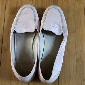 Embroidered Pink Chanel Flats - 38.5